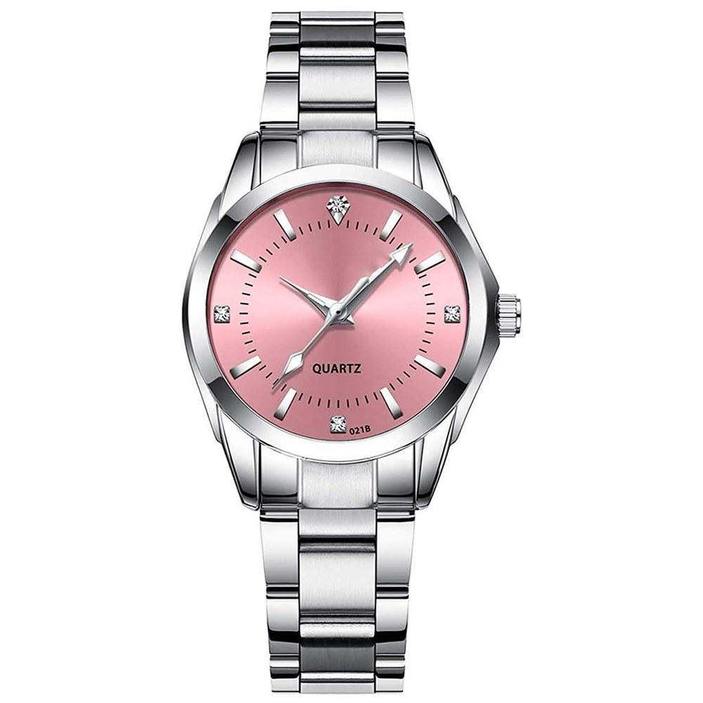 SENRUD Couple Watch Set Stainless Steel Gold and Silver White and Pink Fashion Men Women