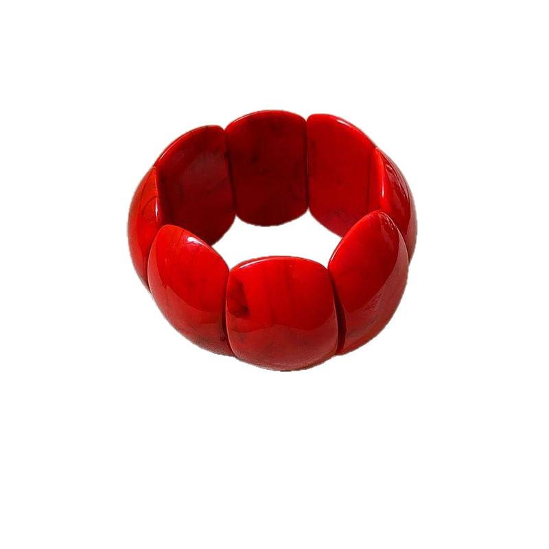 Exquisite Acrylic Marbled Square Spliced Bracelet – High-End, Unique, and Stylish