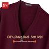 Hodo Men's 100% Pure Wool V-Neck Cardigan