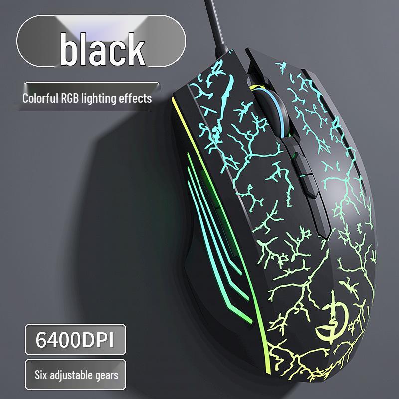 Wired Silent Mechanical Gaming Mouse with Side Buttons for Laptop/Desktop