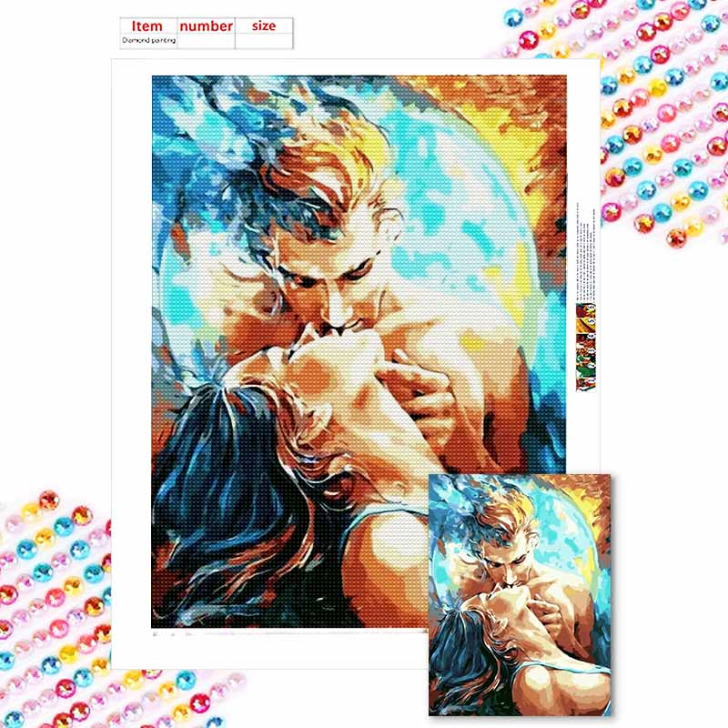 DIY Diamond Painting Love Couple Comic Cross Stitch Kit Mosaic Art Diamond Painting Full Circle Diamond Home Decoration