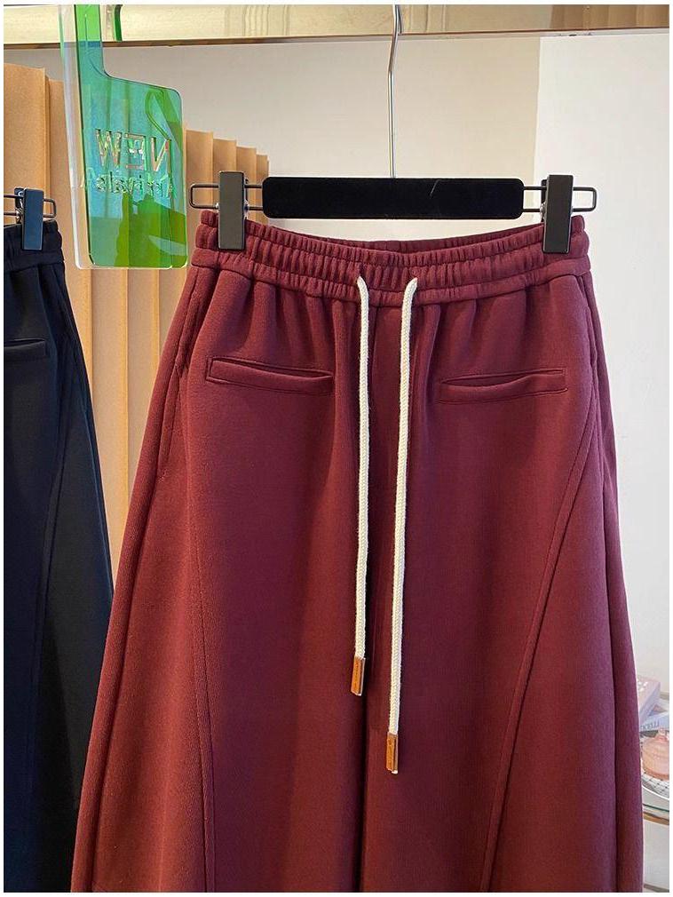Graue Damen-Hose mit geschwungenem Bein: Frühling 2026, Lockere Haremshose mit hoher Taille zur Kaschierung von Problemzonen, Sichelform