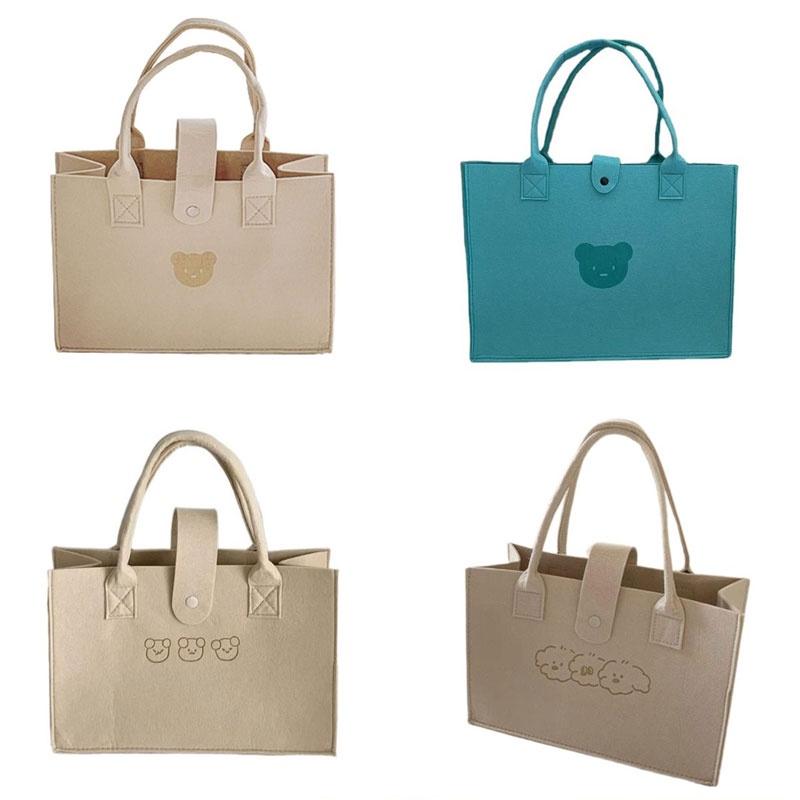 New Trendy Felt Bear Tote Bag Large Capacity And Minimalistic Design