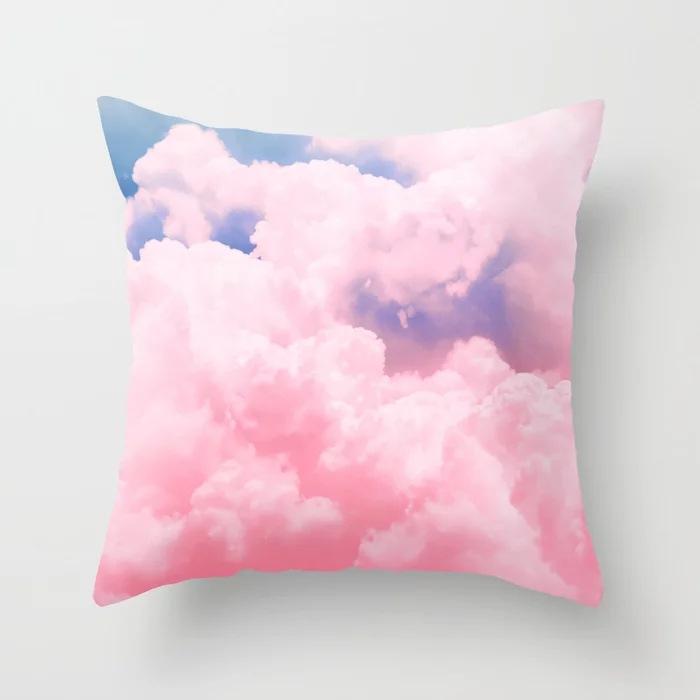 Pink Sky Cloud Pillowcase Sofa Office Cushion Cover Pillowcase Home Decor Pillowcase