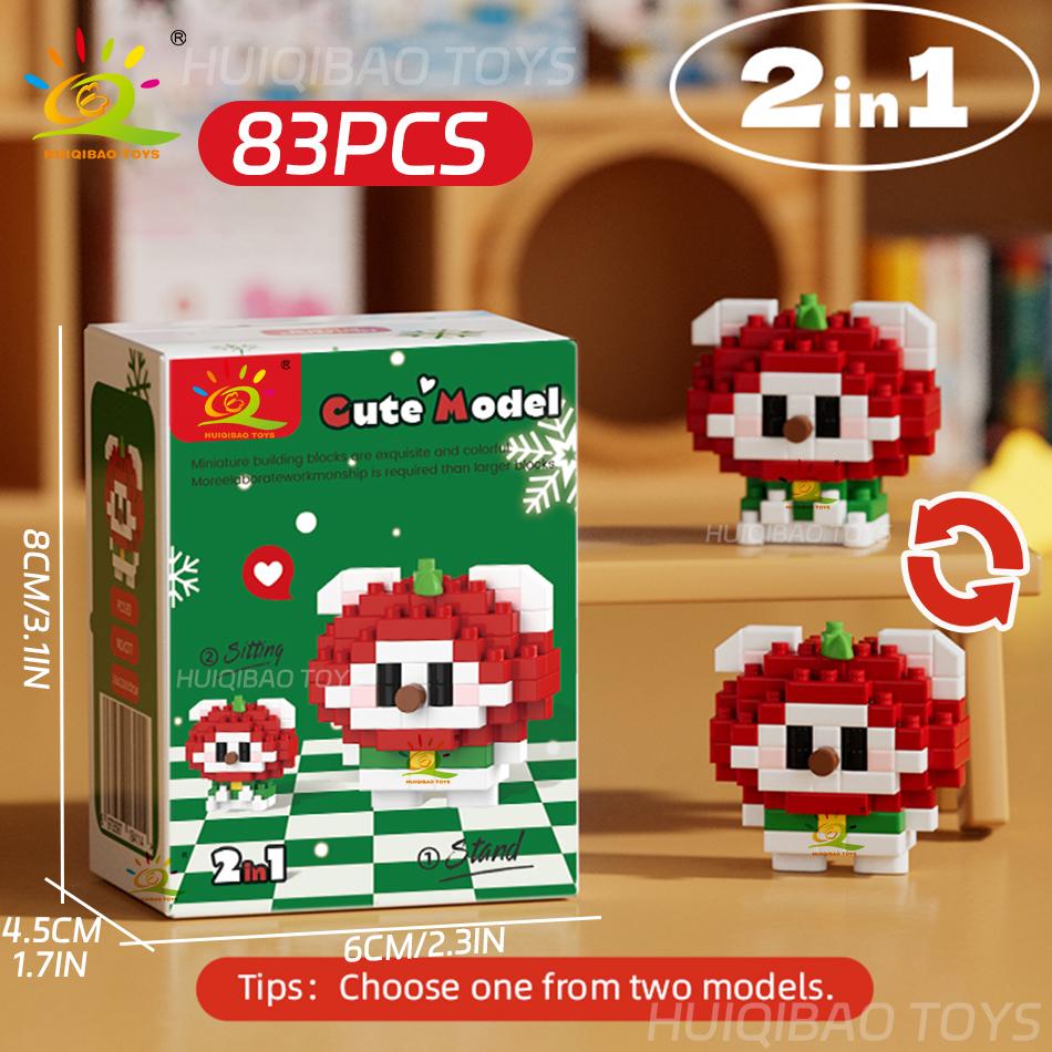 Non-Toxic Mini Christmas Santa Claus Micro Model Building Blocks Diy Tree Elk Snowman Set Bricks Toys For Children New Year Gift