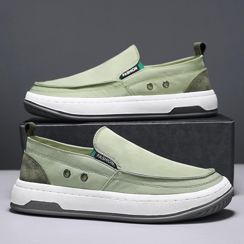 

Старые пекинские тканевые туфли мужские летние из ткани ледяного шелка мужские туфли повседневные туфли на плоской подошве мужские парусиновые рабочие туфли на один педаль для вождения 44 зелёный