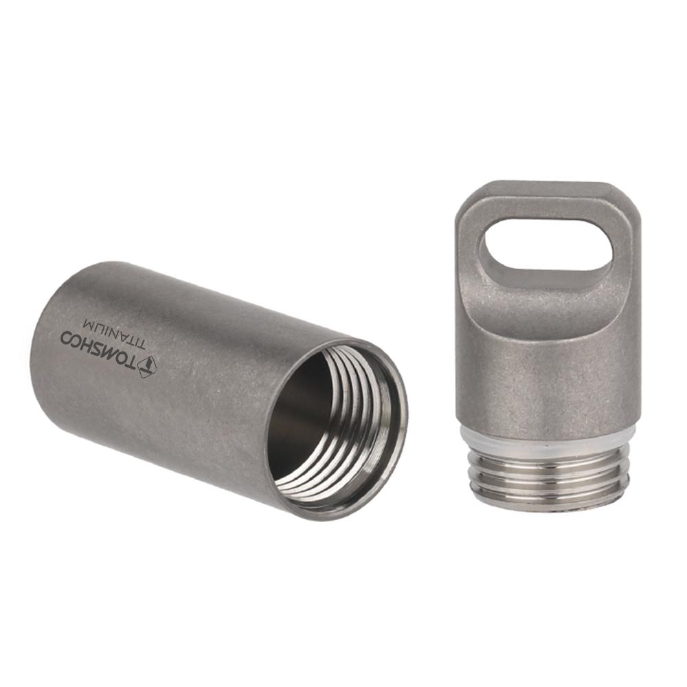 TOMSHOO Portapillole in Titanio Impermeabile Mini Porta Pillole Contenitore Scatola Pillole per Viaggi Outdoor Campeggio Escursionismo flacone pillole