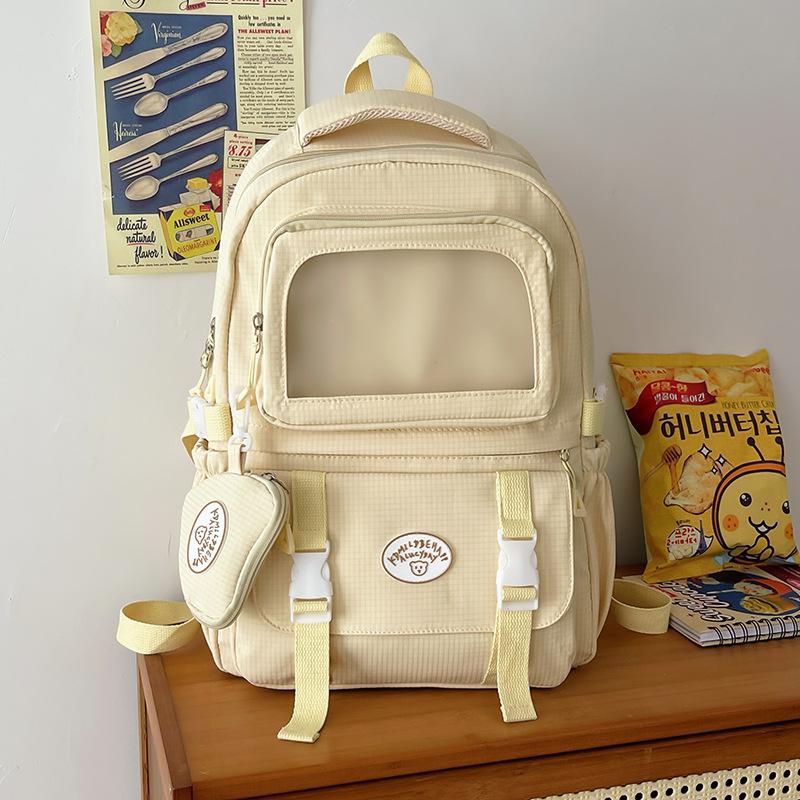 Plaid Backpack Women's Large Capacity Backpack Student Schoolbag Travel Bag