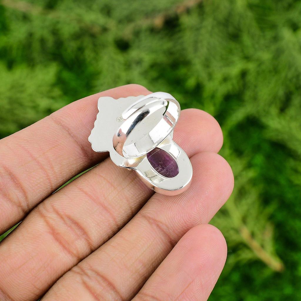 Mothers Day Sale February Birth African Amethyst Gemstone Ring Sterling Silver