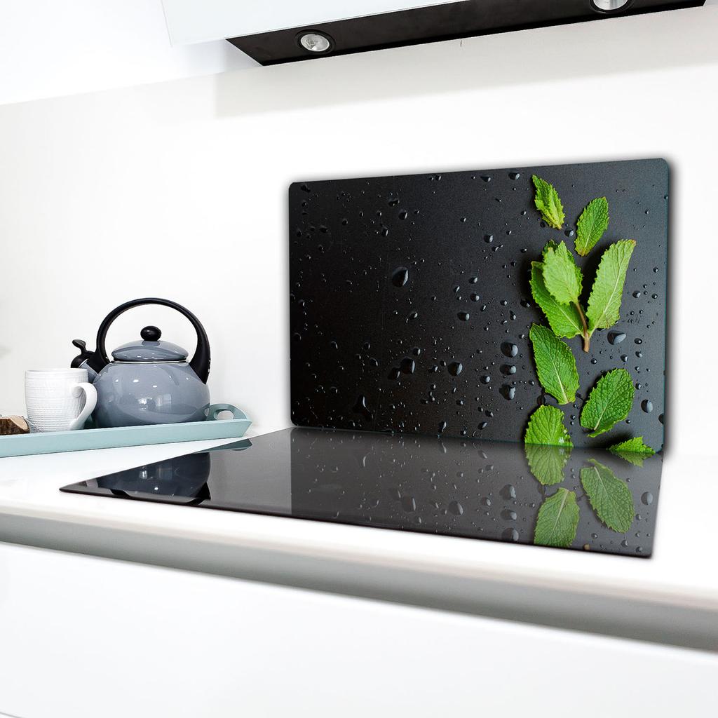 GLASS PROTECTIVE PLATE FOR STOVE 80x52 BLACK
