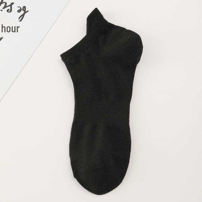 

Мужские короткие и средние хлопковые носки - Коллекция Весна/Лето/Осень, Дезодорирующие и впитывающие пот, Модный низкий дизайн One Size чёрный