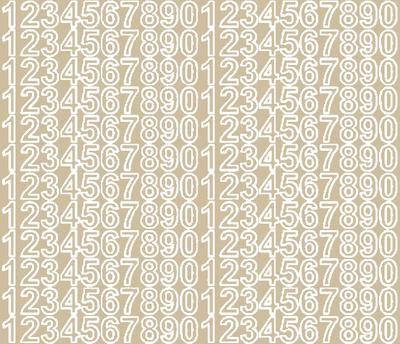 Self-Adhesive Number Stickers 1.5 Cm Stickers Beige Matte