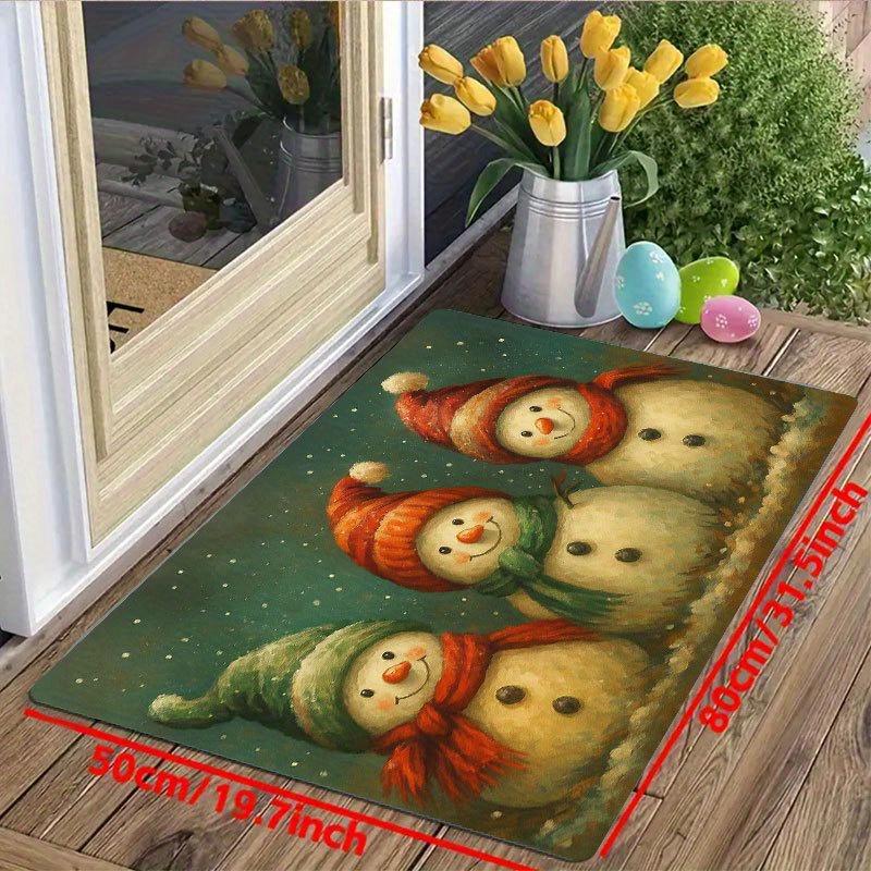1Pcs Anti Fatigue Kitchen Rugs Christmas Snowman Winter Waterproof Non-Slip Thick Cushioned Kitchen Mat Heavy Duty Comfort Standing Mat for Kitchen