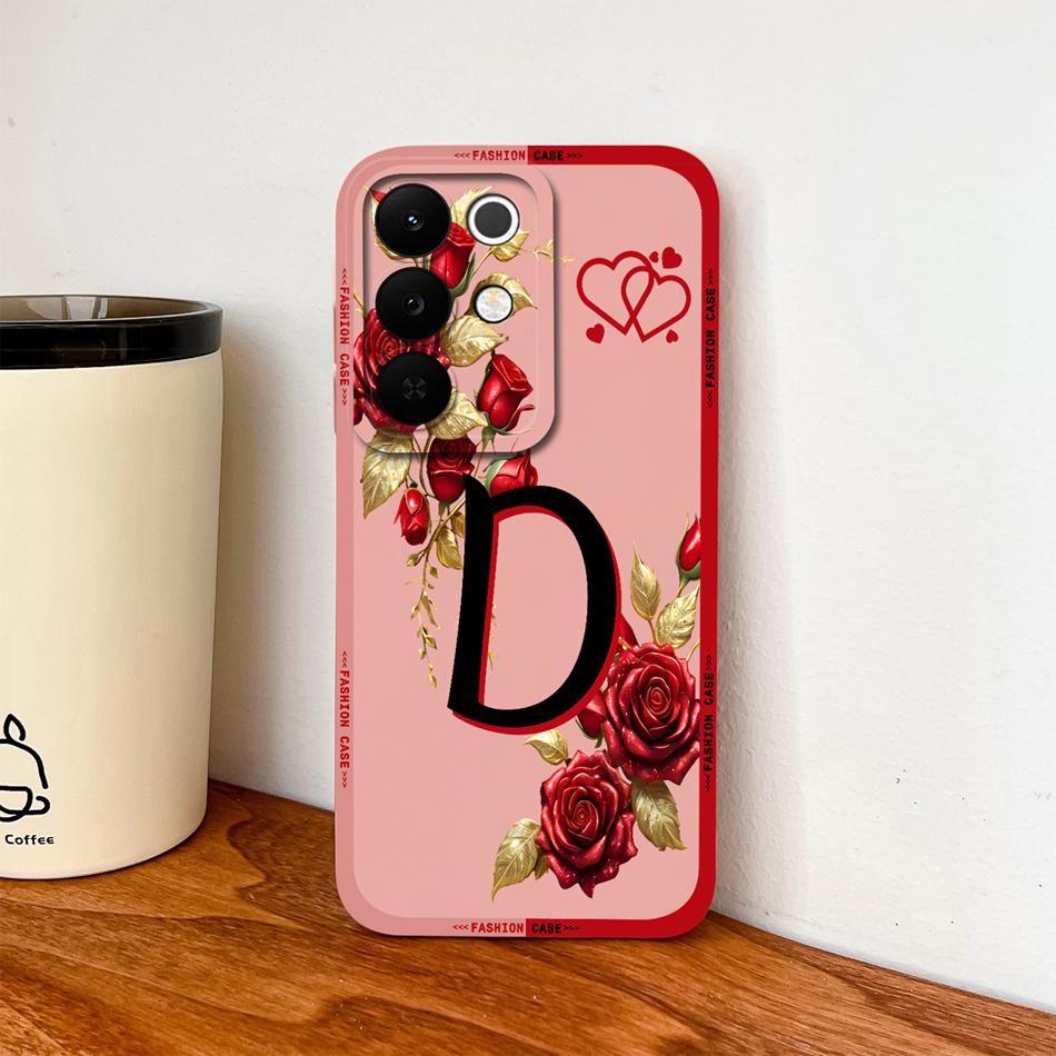 For Realme C85 Pro Phone Cover Flowers Name Letters Soft Liquid Silicone Full Protection Case For Realme C 85 Shockproof Housing