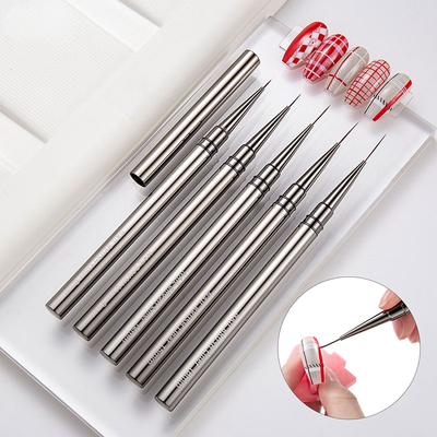 1Pcs Nail Art Liner Brushes Hand Painted Brush UV Gel Paints Builder Drawing Pen DIY Manicure Design Accessories