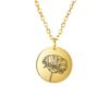 Birth Flower Pendant Necklace Women Stainless Steel Flora Gladiolus Poppy Peony Rose Daisy Necklace Personalized Jewelry