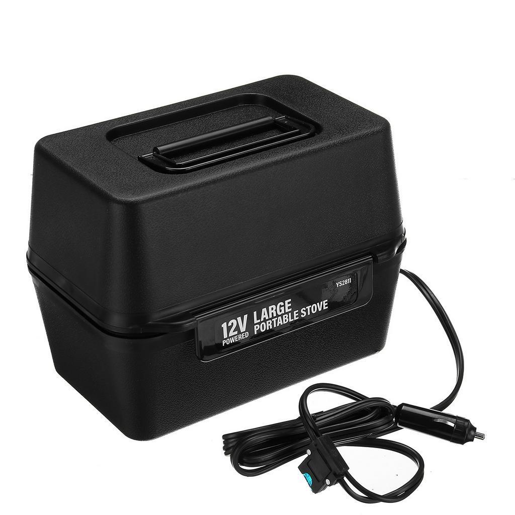 Large Capacity Electric Lunch Box Portable Electric Heating Food Warmer Heater Rice Container for Home Office Car Lunch Box Black 12V