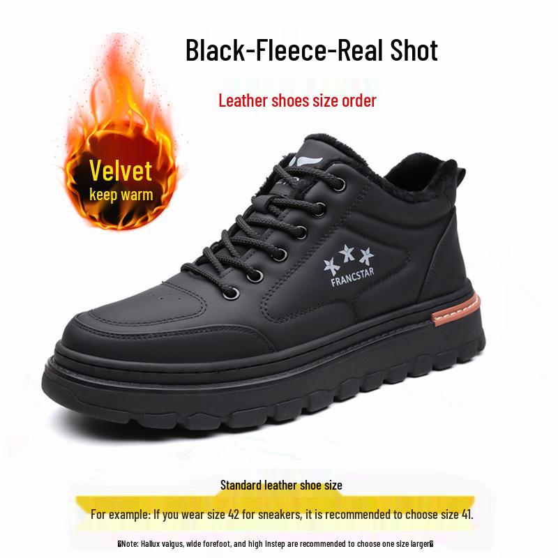 

Men s 2025 Martin Boots: New Autumn/Winter Casual Sports High-Top Genuine Leather Retro Board Shoes, Wear-Resistant Short Workwear Boots 44 (Leather shoe size)