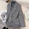 Spring Autumn Retro Temperament Long Sleeve Ladies Blazer Coat Korean Version Loose Elegant Women's Casual Suit Jacket
