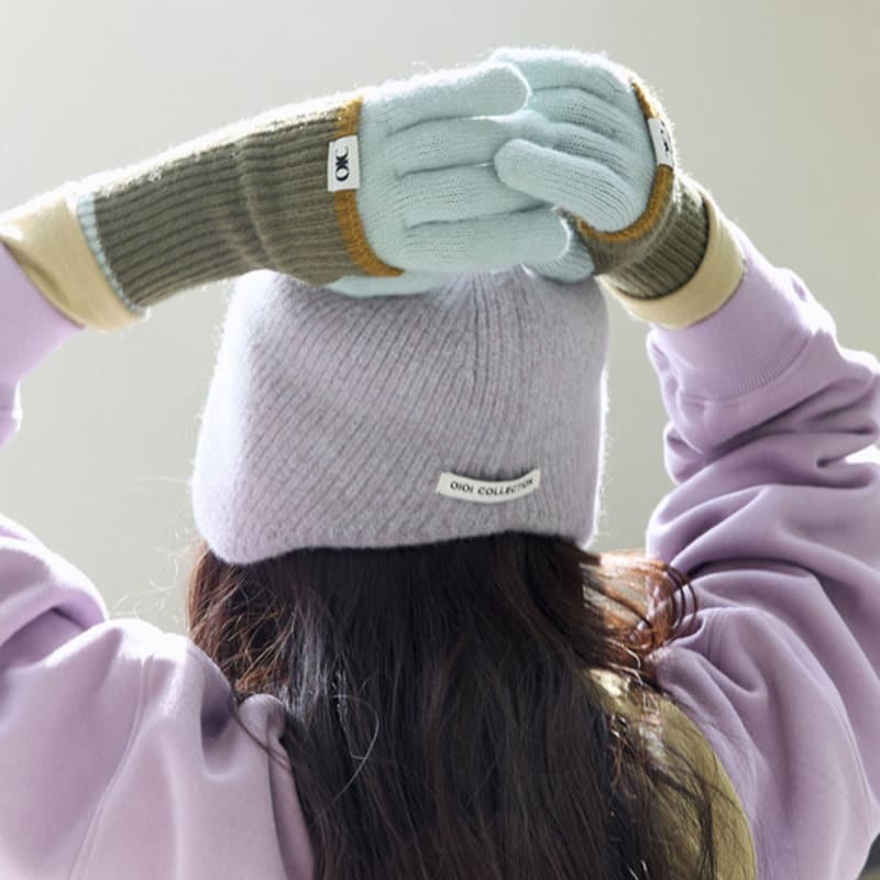 OIOI COLLECTION Color Block Touch Gloves [MINT]