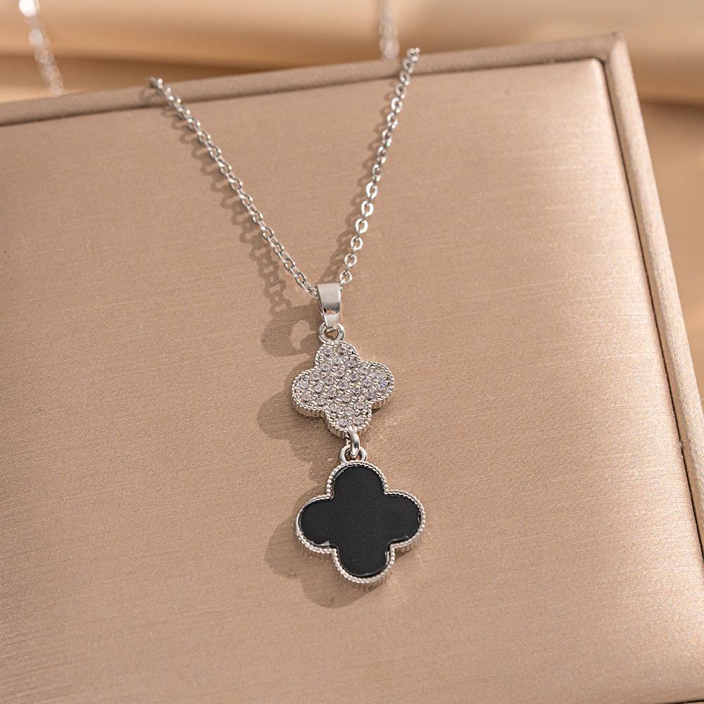 2PCS High-Quality Elegance Luxury Full Zircon Heavy Metal Plated Solid Gold Electroplated Copper Micro-Faceted Earrings Necklace Set Combo