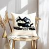 Katzenillustrationen Kissenbezug Weicher Plüsch Überwurf Kissenbezug Beidseitiger Dekorativer Kissenbezug Sofa Schlafzimmer Heimdekoration