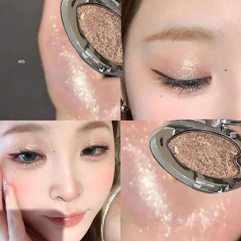 HERORANGE Dream Core Highlighter: Long-Lasting Pearlescent Glitter Eyeshadow & Under-Eye Brightener for Intense Sparkle.