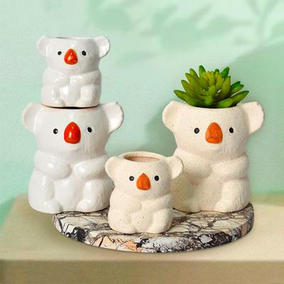 Cute Koala Flower Pot Planter Indoor Ceramic Vase Desktop Ornaments Home Decor Garden Decoration Succulent Pot Plant Pot