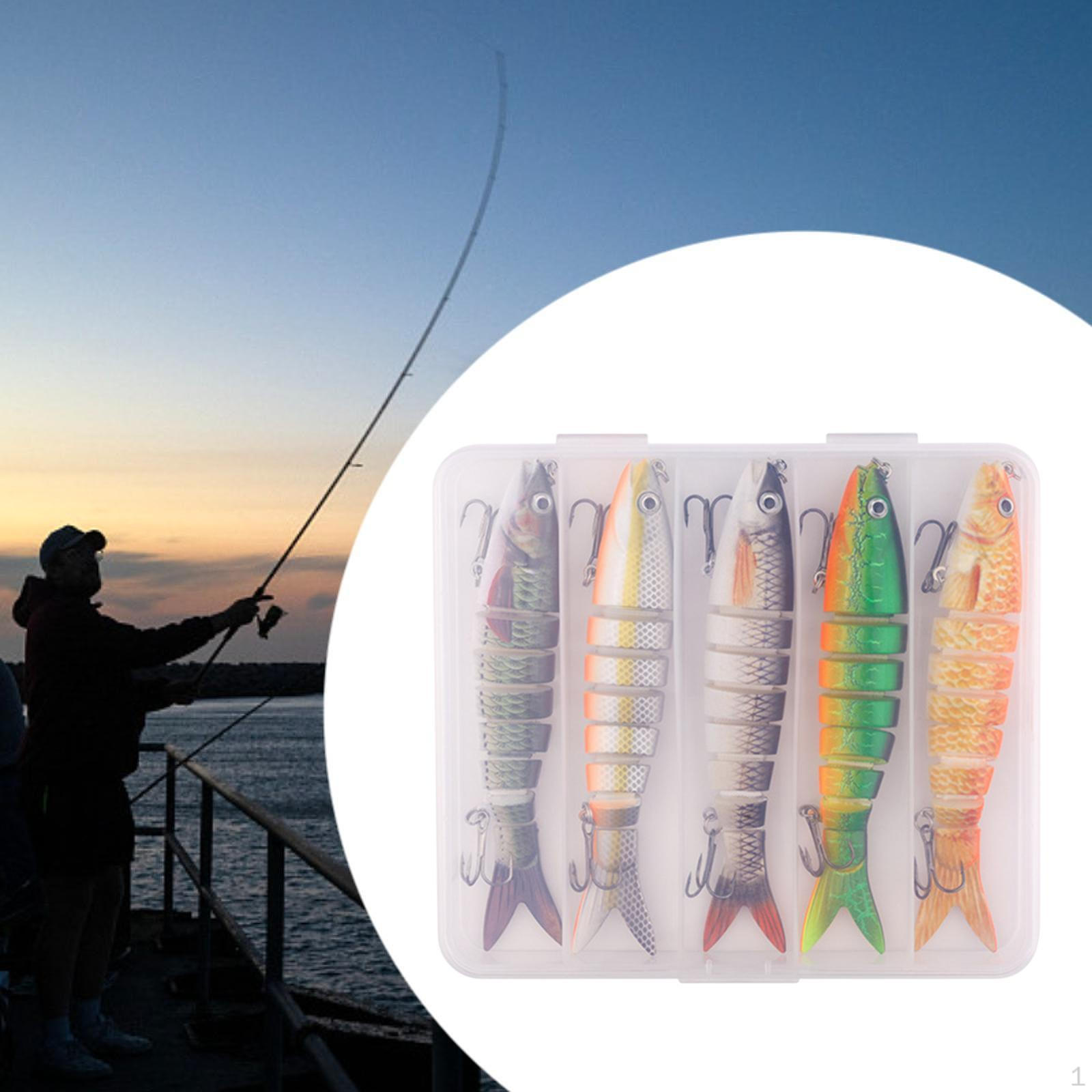 

Fishing Lures Multi Jointed Swimbaits Beginners Crankbaits Swimming for Crappie Pike Bass 5pcs