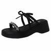 High sense fashion versatile slippers women's shoes summer new wear platform one-word drag casual beach shoes