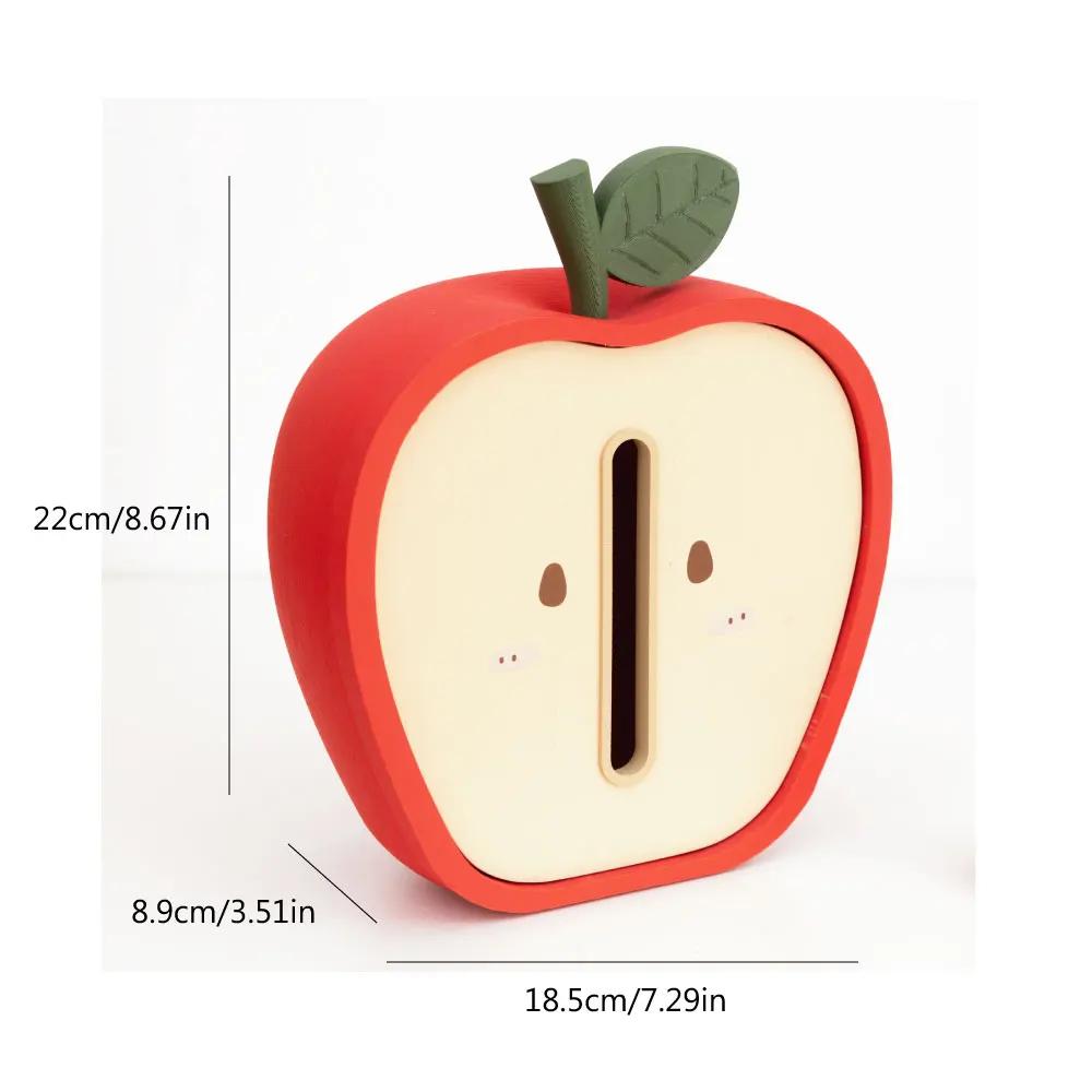 Cream Creative Tissue Box Office Household Living Room Entrance Art Tissue Storage Box End Table Kitchen Dopamine Apple Ornament