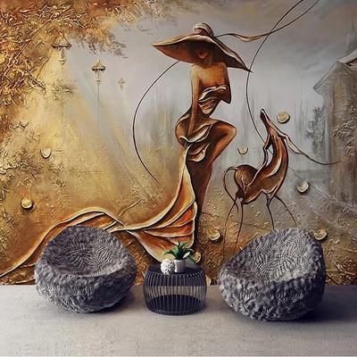 3d Wall Mural European Style Relief Golden Figure Photo Wallpaper Living Room Tv Hotel Creative Wall Papers For Wall