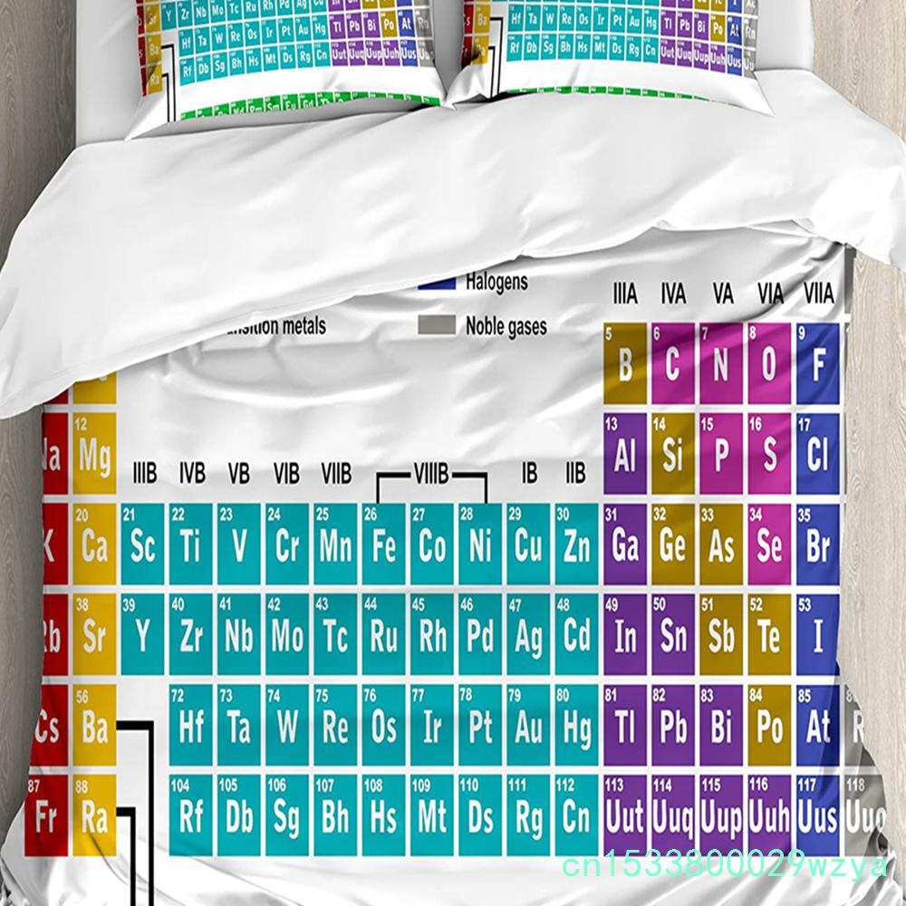 Periodic Table Of Elements Duvet Cover Bed Bedding Set Home Textile Quilt Cover Pillowcases Bedroom Double Bedding Set No Sheet