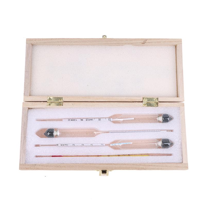 New 3Pcs Accurate Alcoholmeter Concentration Meter Wine Mearsuring Tool Set In Case 0-40% 40-70% 70-100% Household Alcohol Meter