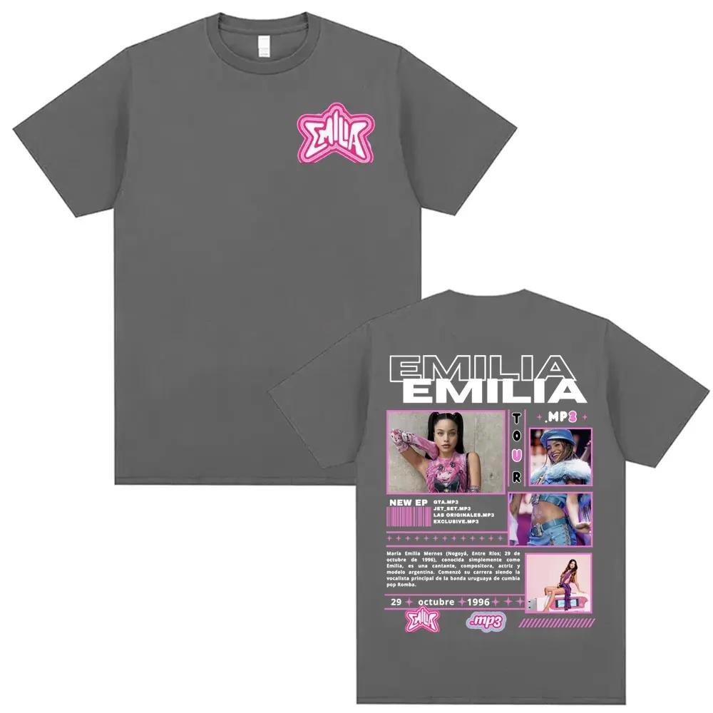 Fashion Aesthetic Tshirts Hip Hop Streetwear Singer Emilia Mernes MP3 Tour Graphic T Shirt Men Clothing Casual Short Sleeve Tees