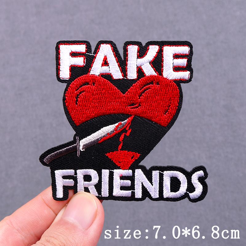 Hip Hop Punk Embroidery Patch Iron On Patches For Clothing Skull Animal Embroidered Patches For Clothes Stripe Badges Stickers
