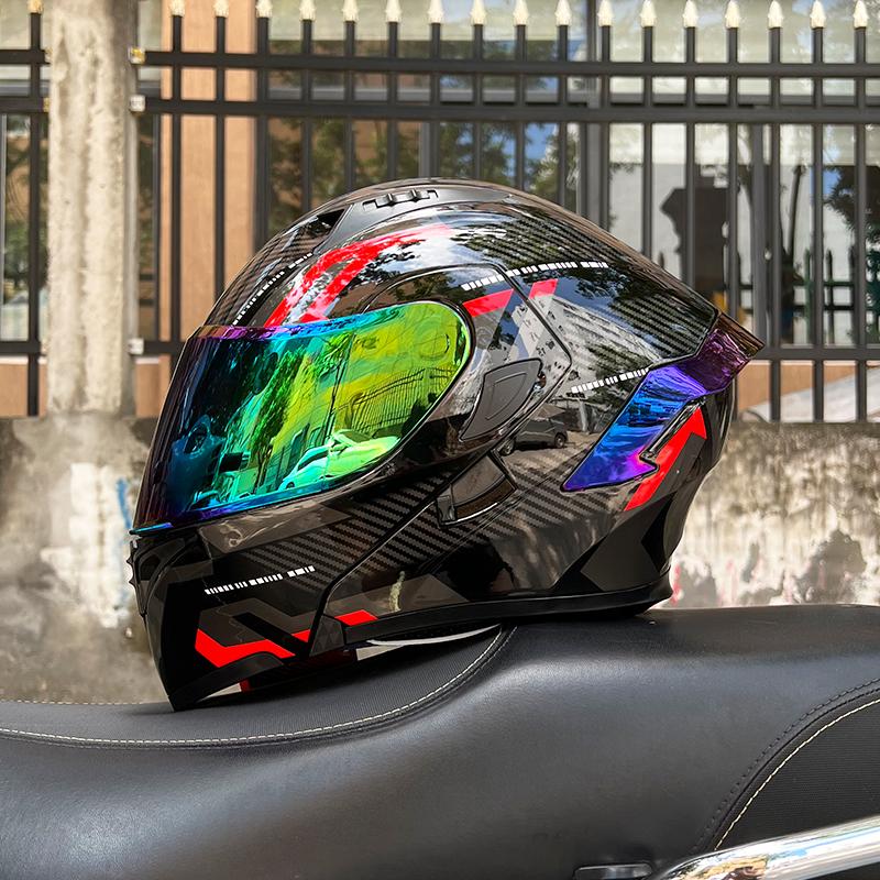 Motocyklové přilby Modulární vyklápěcí dvojité štíty Helma Celoobličejová Casque Moto Racing Motokros DOT Motocicleta