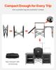 VEVOR Camping Kitchen Table, Outdoor Camp Cooking Table, Aluminum Portable Cook Station with 3 Storage Cupboard, Carrying Bag, Detachable Windscreen