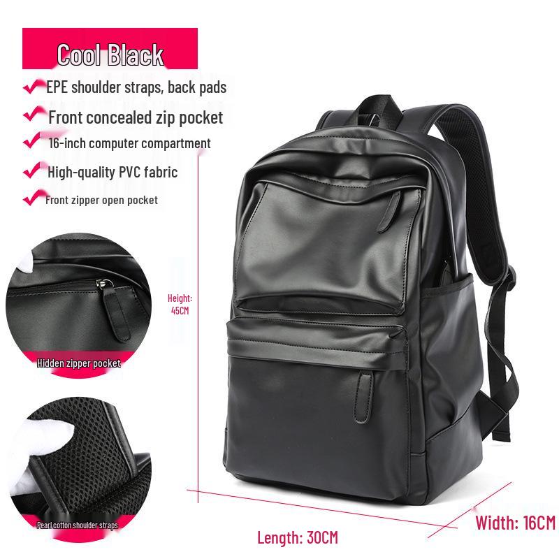 Men's Large Capacity Korean Style PVC Business Backpack