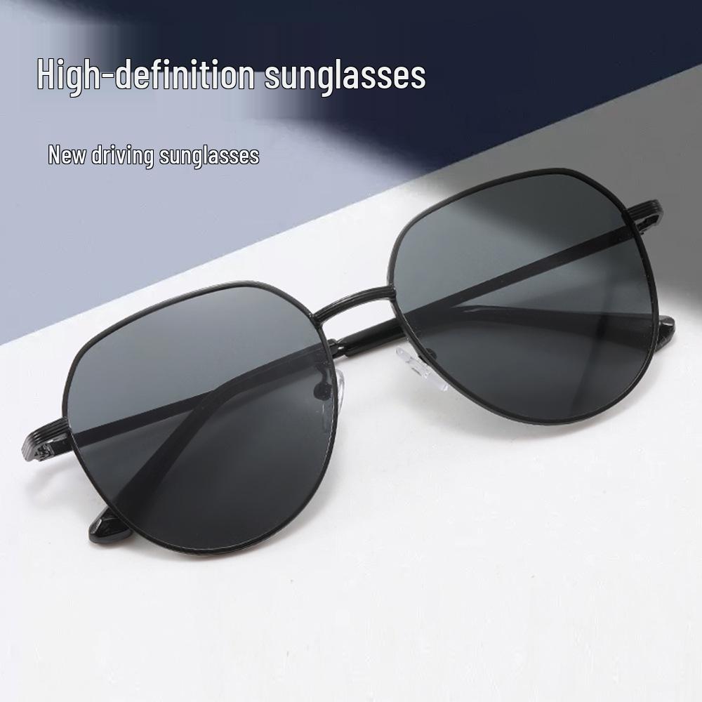 Retro Polygon Large Frame Metal Sunglasses with UV Protection for All Genders