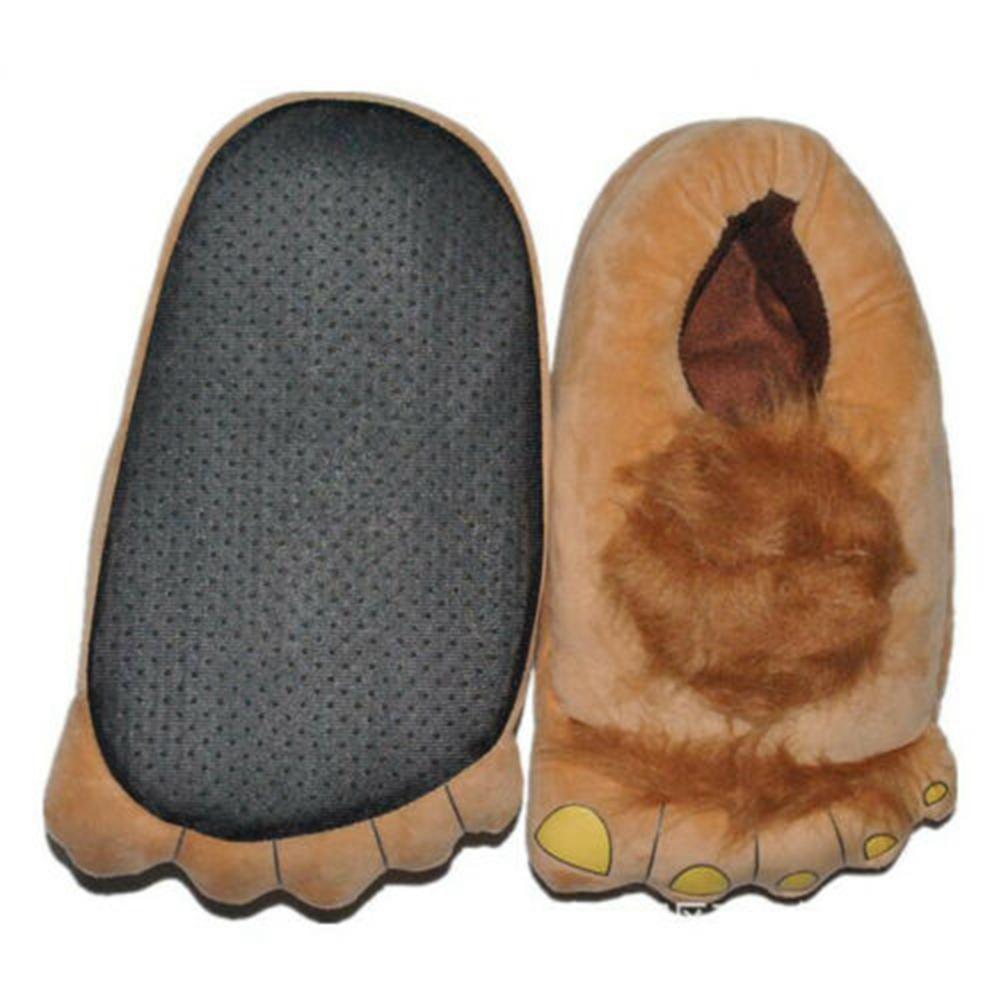 Surakey Hobbit Peluche Calde Pantofole Adulti Cotone Pantofola Pantofola Furry Novità Scarpa Cap Piedi Grandi Pantofole Divertente Costume Inverno Ciabatte Casa Pavimento Scarpe