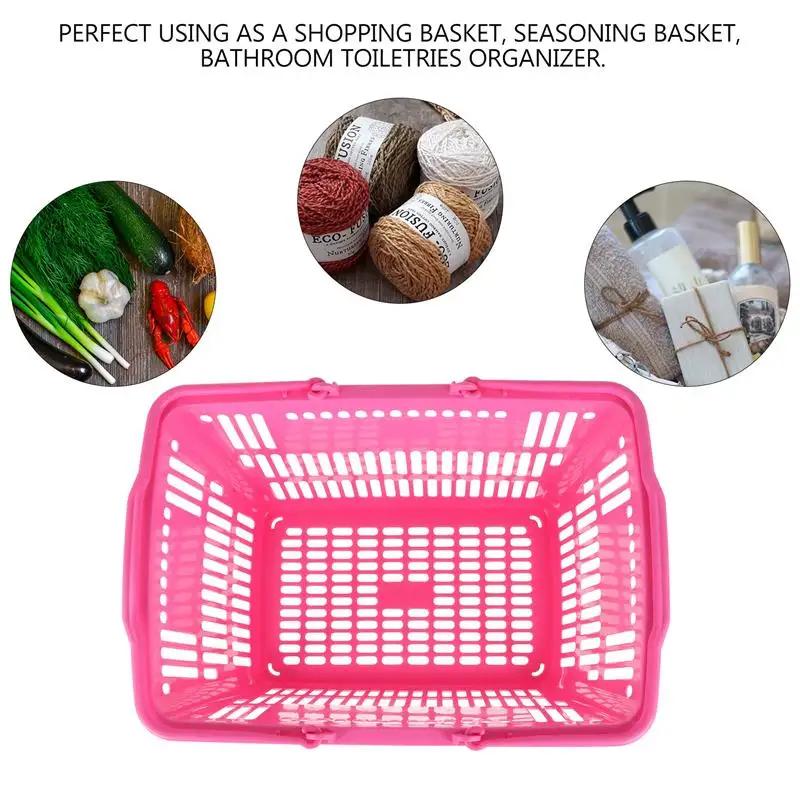 Basket Shopping Baskets Storage Handles Grocery Mall Cart Organizing Retail Kids Supermarket Sundries Store Vegetable Practical