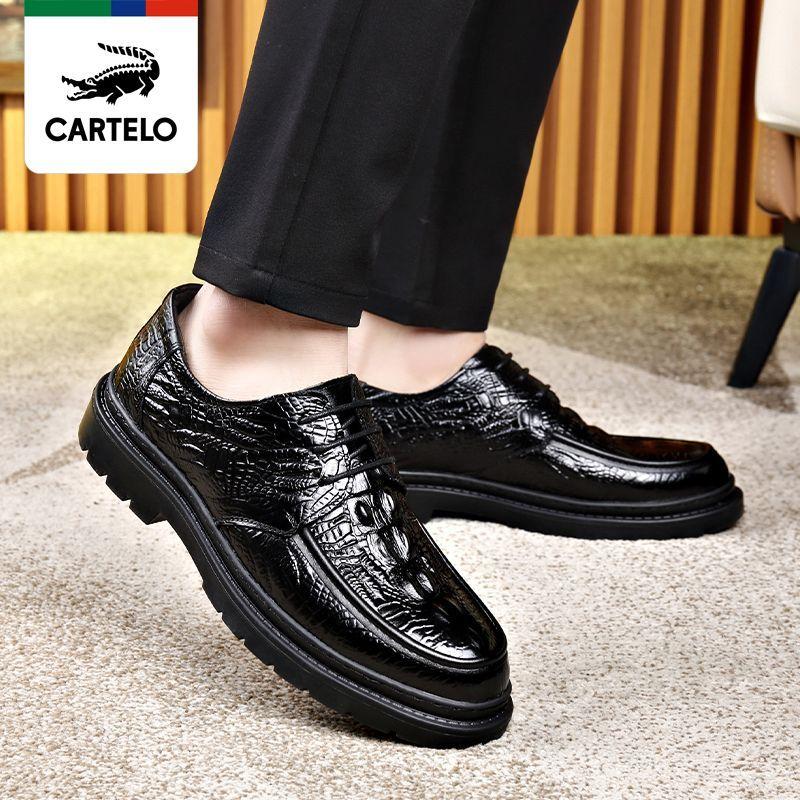 Herren Business Casual Lederschuhe Krokodilmuster Echtes Leder Erste Schicht Rindsleder Modisch und Vielseitig Authentisch