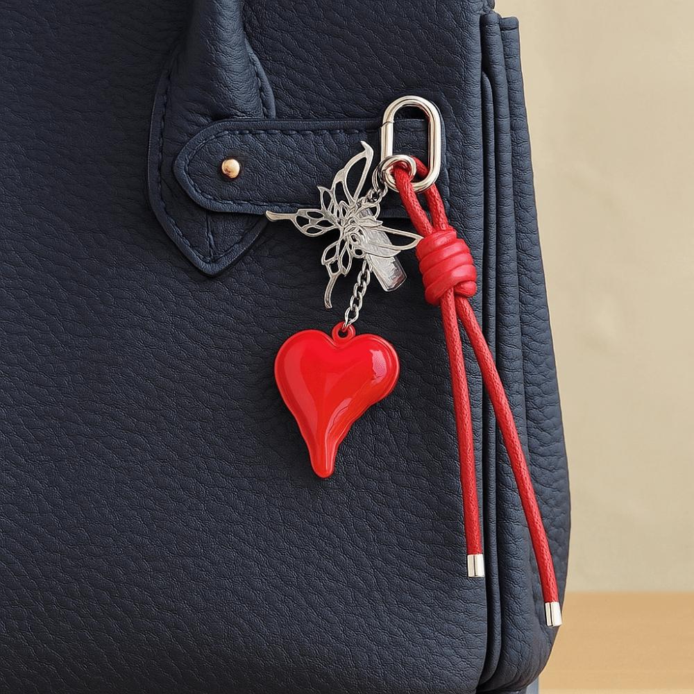 Hand-Woven Heart Shaped Bag Pendant Anti-Lost Braided Rope Key Chain  Birthday Parties