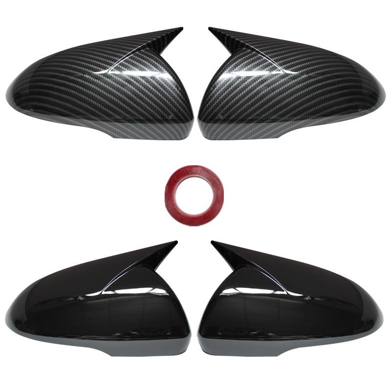 For KIA K5 Optima 2016- Car Sticking Rearview Side Mirror Cover Wing Cap Exterior Door Case Trim Carbon Fiber