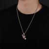 European-American Hip-Hop Cupid's Arrow Zirconia Pendant Necklace