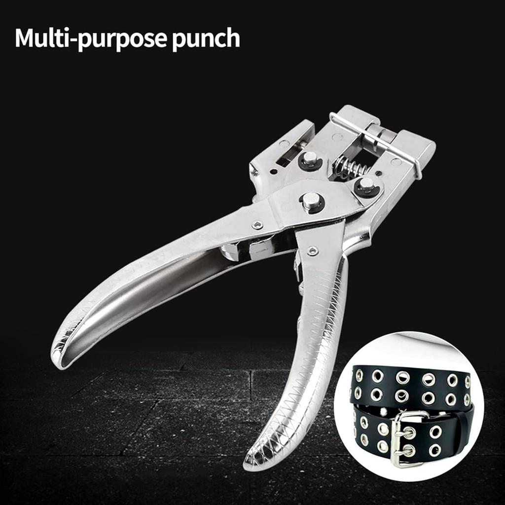 Eyelet Setting Tool for Belt Holes with Punch Pliers and 100 Pcs Hollow Grommets