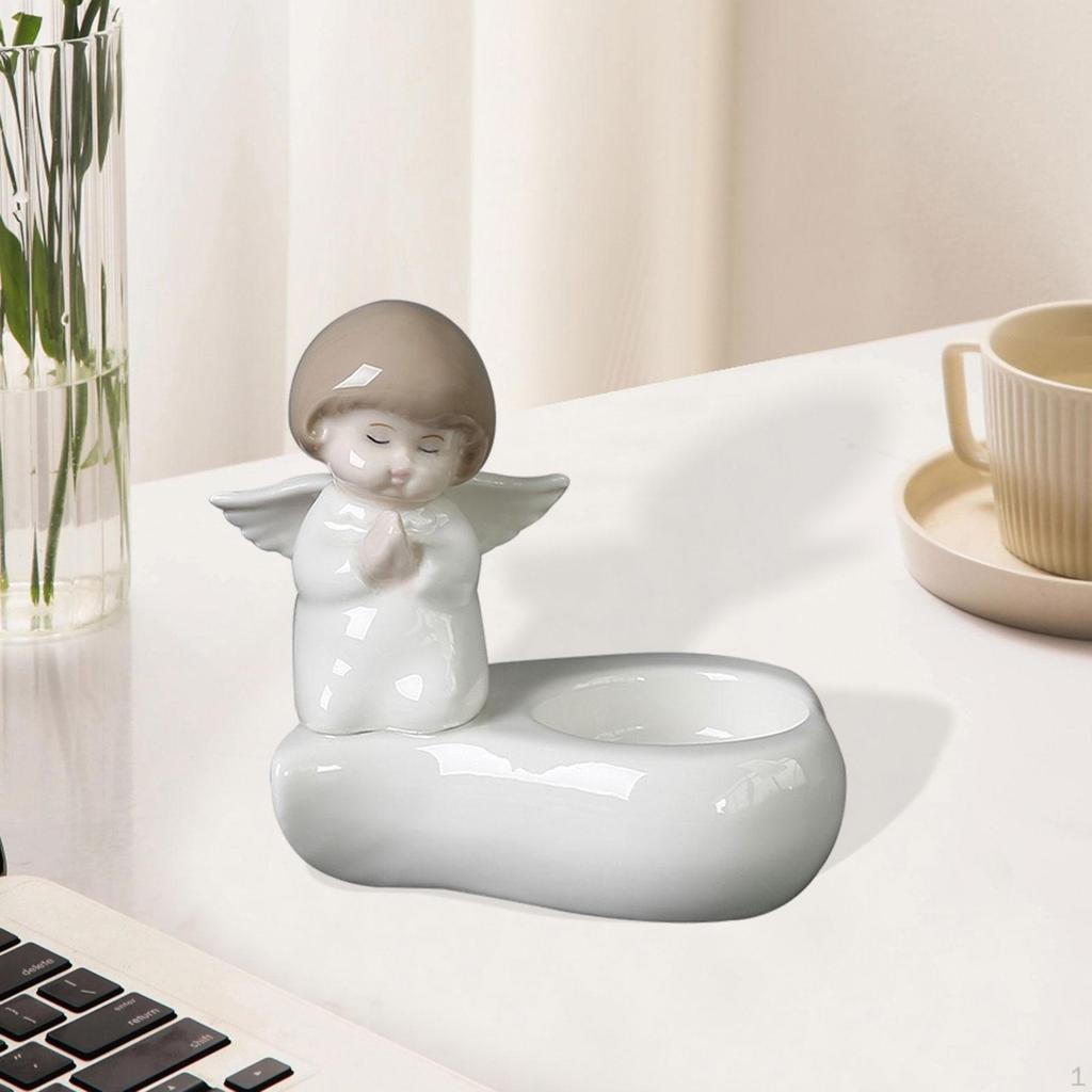 Ängelfigur Ljusstake för Värmeljus Dekorativt Ställ Bordsanvändning