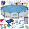 Piscină de grădină cu cadru 427 X 84 Cm 17-în-1 Bestway 56595 + Mașină de bule gratuit