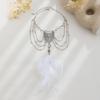 Bohemian Style Wide Irregular Open Bangle Tassel Exaggerated Bracelet Cute Metal Arm Chain  Gift